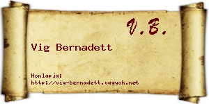 Vig Bernadett névjegykártya